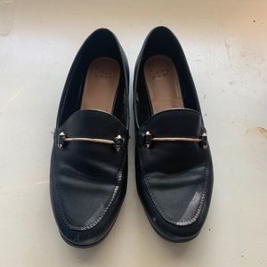 A New Day black and gold buckle loafers